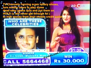 TV Channels running scam lottery shows in India